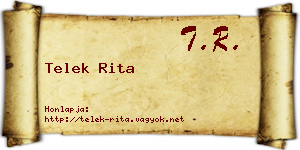 Telek Rita névjegykártya